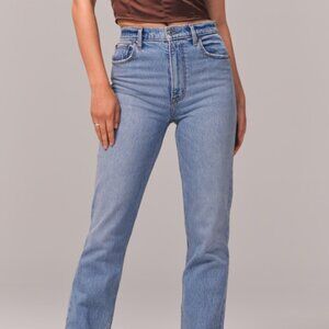 Abercrombie & Fitch Size 4 The Ankle Strait Ultra High Rise Distressed Hem Jeans